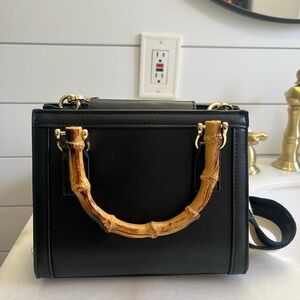 Black Bamboo Handle Women's Bag